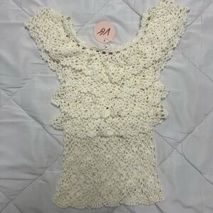 VERGE GIRL top Hilo beige, talla S/M